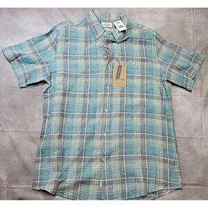 Weatherproof Vintage Men's Blue Sentry Plaid Shirt, Large